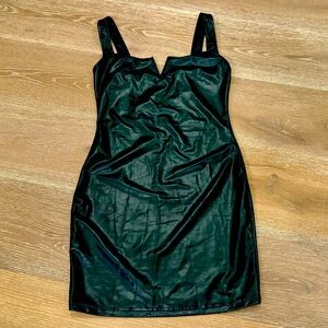 SHEIN Black Faux Leather Mini Dress Medium